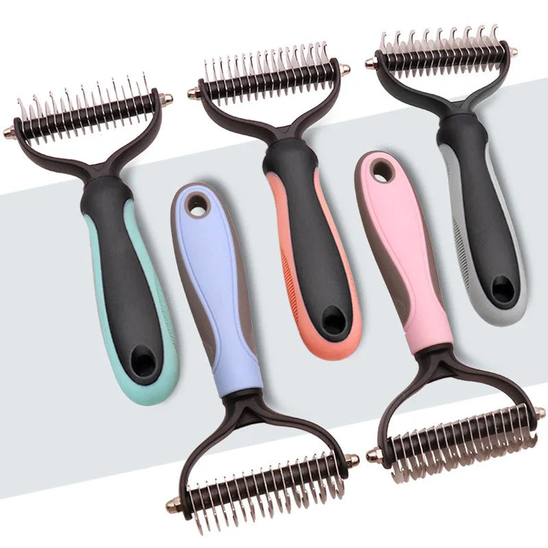 Professional Pet Grooming Comb for Effective Hair Removal and Detangling for Dogs and Cats with Long, Curly Fur