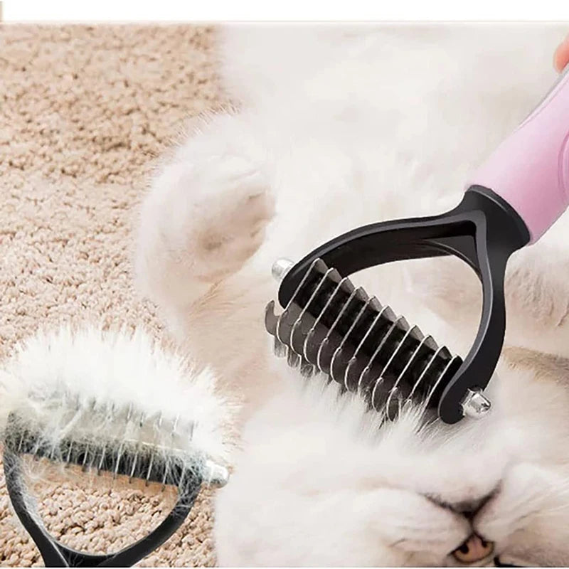 Professional Pet Grooming Comb for Effective Hair Removal and Detangling for Dogs and Cats with Long, Curly Fur