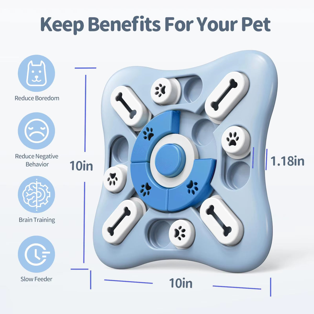 Interactive Slow Feeder Dog Toy - IQ-Boosting Food Dispenser and Nonslip Puzzle Bowl for Dogs and Cats