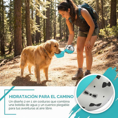Bebedero Perro Portatil Bola,Botella De Agua Para Perros Plegable,2 In1 Botella Perros Agua Para Perros Con Cuenco Plegable Para Llevar Para Senderismo, Camping, Actividades Al Aire Libre (#02)