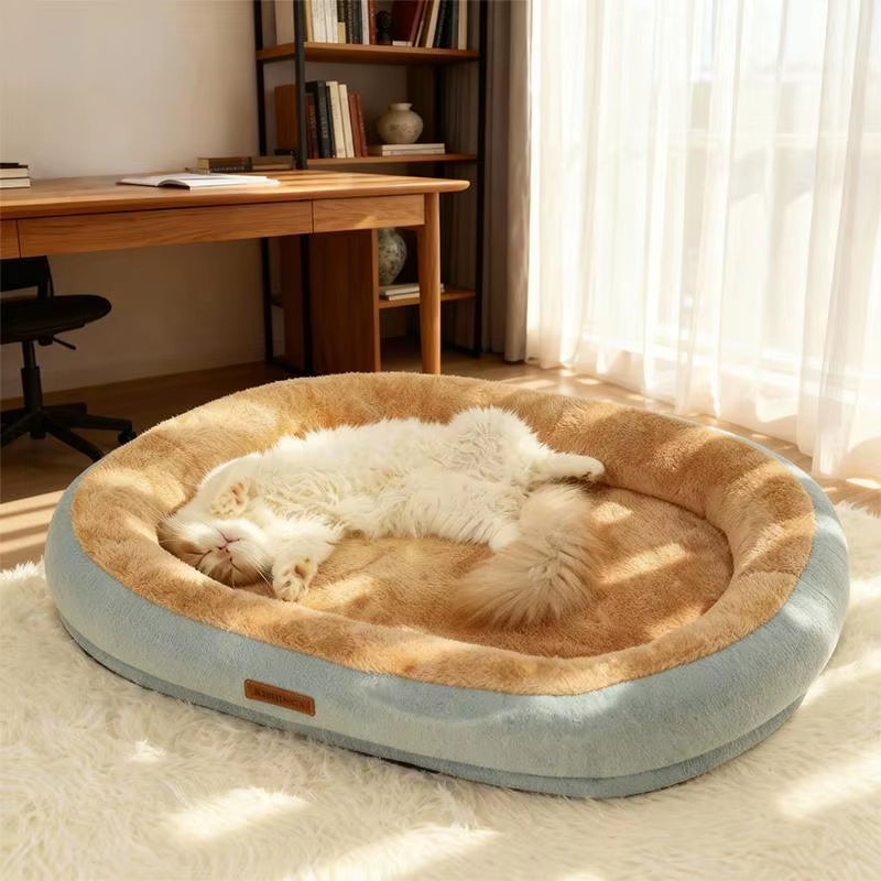 Winter Warm Small Dog and Cat Bed - Washable Calming Cushion for Pets