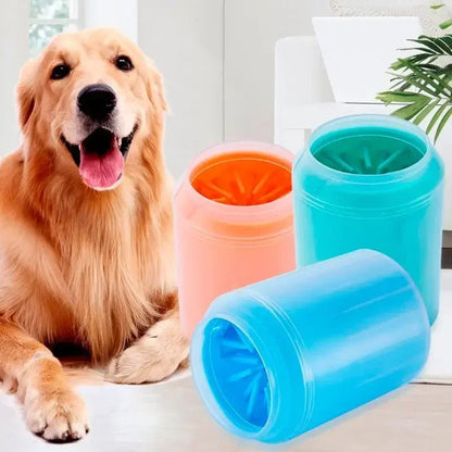 Portable Silicone Dog Paw Cleaner with Combs and Towel – Quick Foot Washing Bucket for Outdoor Use