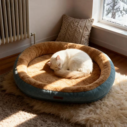 Winter Warm Small Dog and Cat Bed - Washable Calming Cushion for Pets
