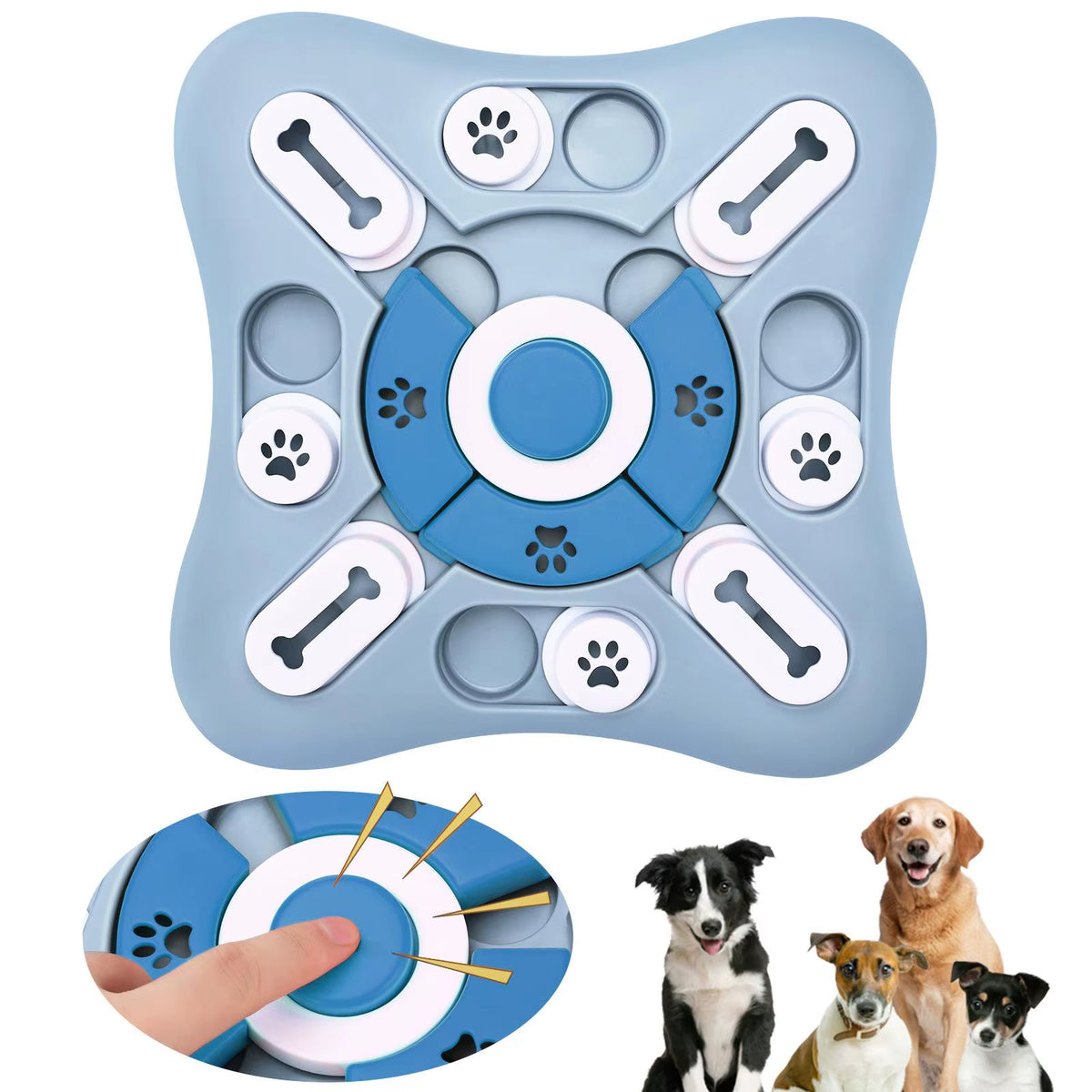 Interactive Slow Feeder Dog Toy - IQ-Boosting Food Dispenser and Nonslip Puzzle Bowl for Dogs and Cats