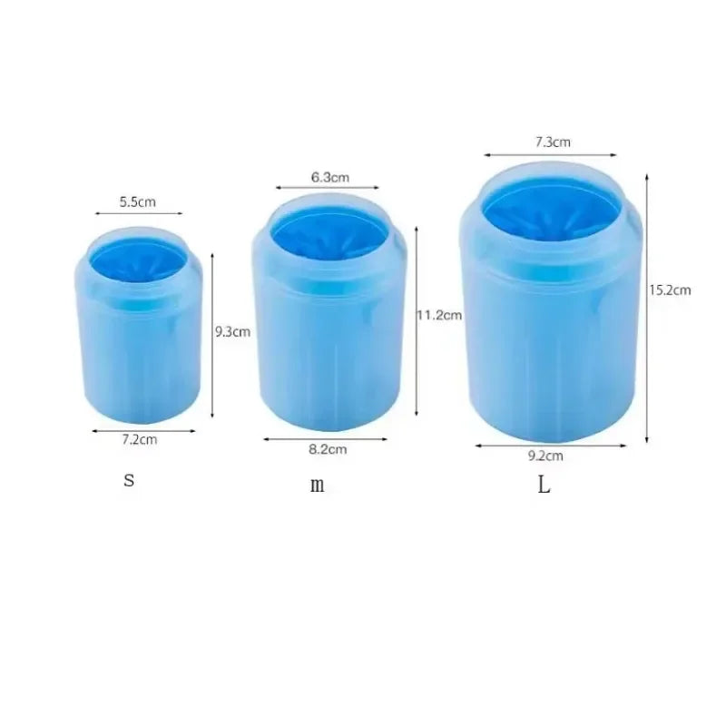 Portable Silicone Dog Paw Cleaner with Combs and Towel – Quick Foot Washing Bucket for Outdoor Use