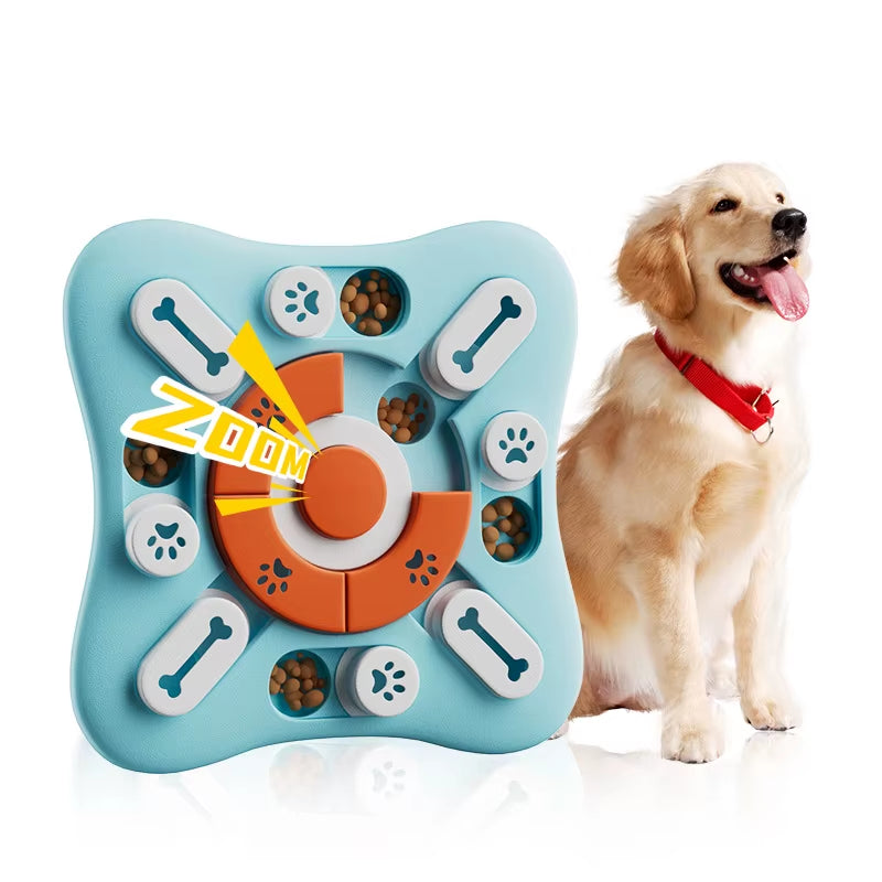 Interactive Slow Feeder Dog Toy - IQ-Boosting Food Dispenser and Nonslip Puzzle Bowl for Dogs and Cats