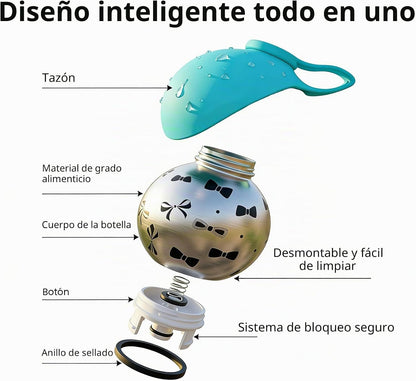 Bebedero Perro Portatil Bola,Botella De Agua Para Perros Plegable,2 In1 Botella Perros Agua Para Perros Con Cuenco Plegable Para Llevar Para Senderismo, Camping, Actividades Al Aire Libre (#02)