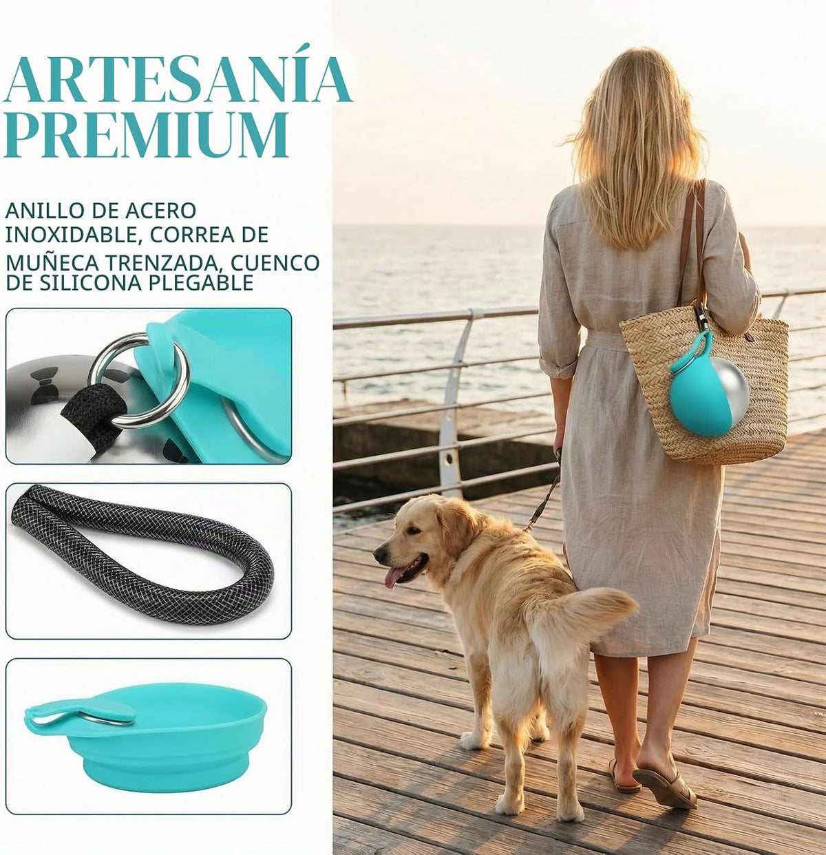 Bebedero Perro Portatil Bola,Botella De Agua Para Perros Plegable,2 In1 Botella Perros Agua Para Perros Con Cuenco Plegable Para Llevar Para Senderismo, Camping, Actividades Al Aire Libre (#02)